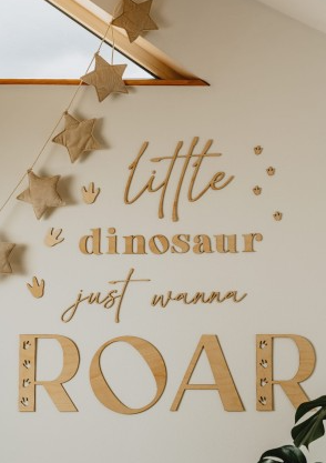 DREWNIANY NAPIS DO POKOJU DZIECIĘCEGO